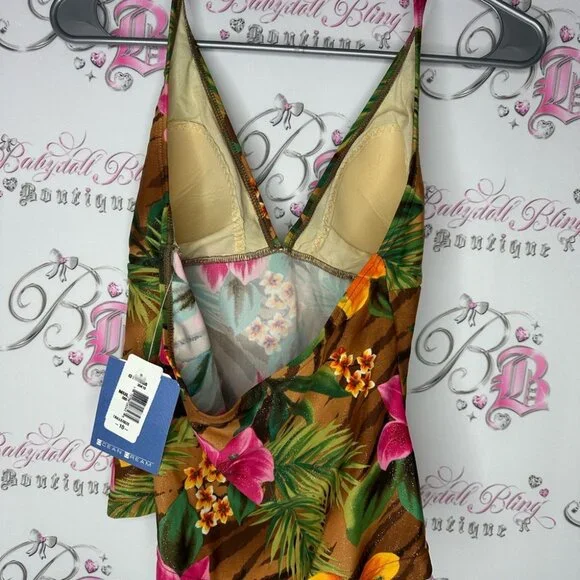 Ocean dream tankini top swim beach brand new vintage size 10 sparkly - Picture 3 of 8